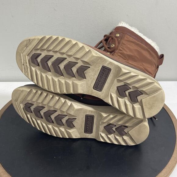 Cole Haan Waterproof Boots Womens Size 7B Sherpa Leather Winter Lace Up Shoes - Picture 9 of 11